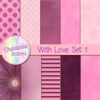 Free digital papers in a With Love theme