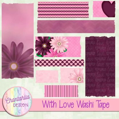 Free washi tape in a With Love theme