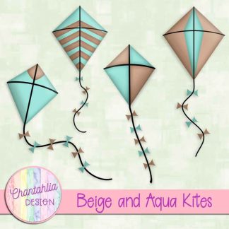 Free beige and aqua kites