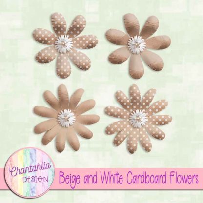 Free beige and white cardboard flowers
