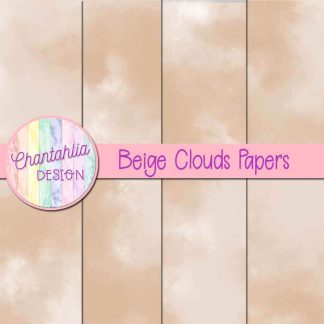 Free beige clouds digital papers