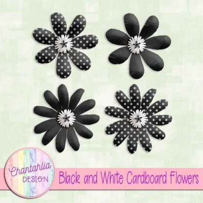 Free black and white cardboard flowers