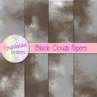 Free black clouds digital papers
