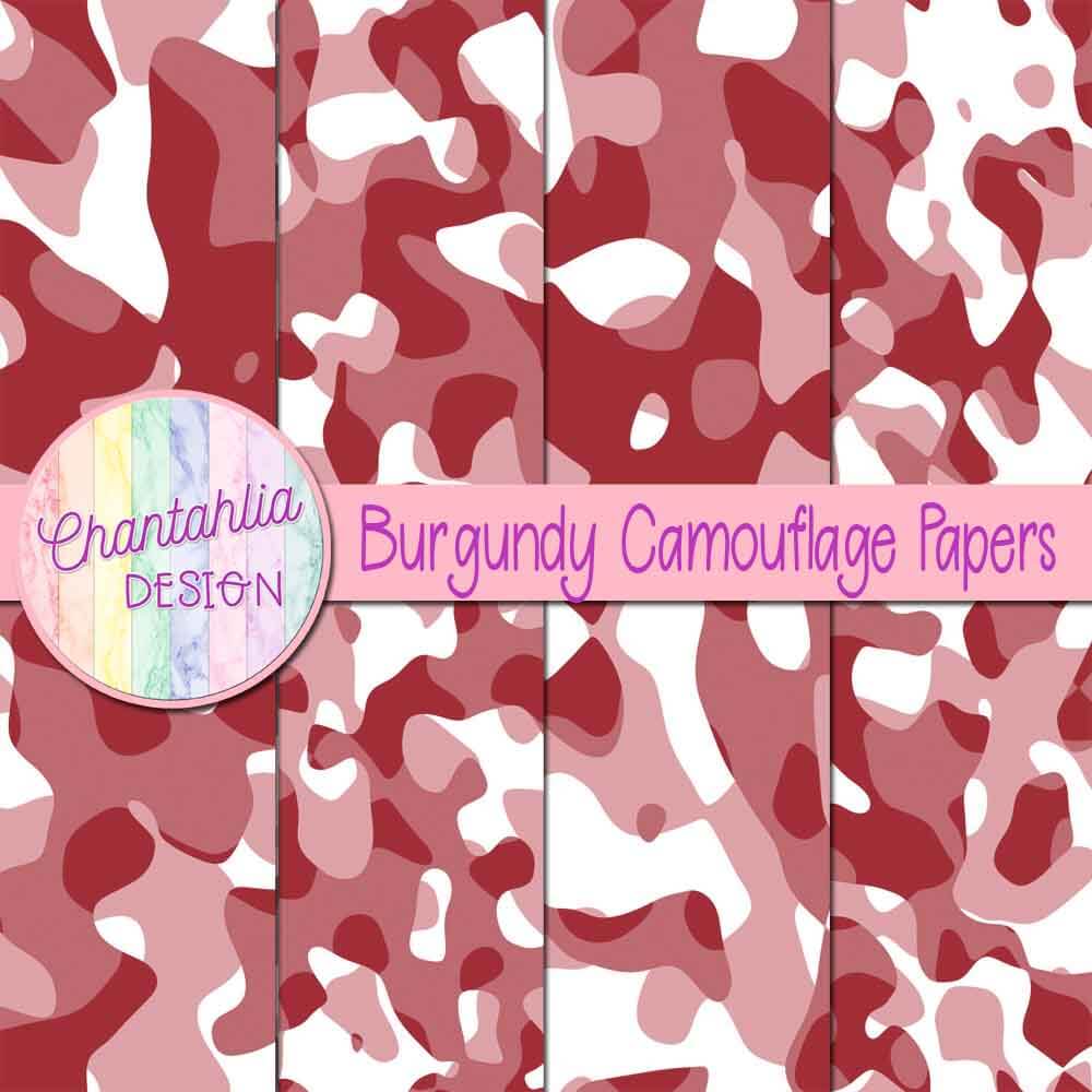 free-digital-papers-featuring-burgundy-camouflage-designs