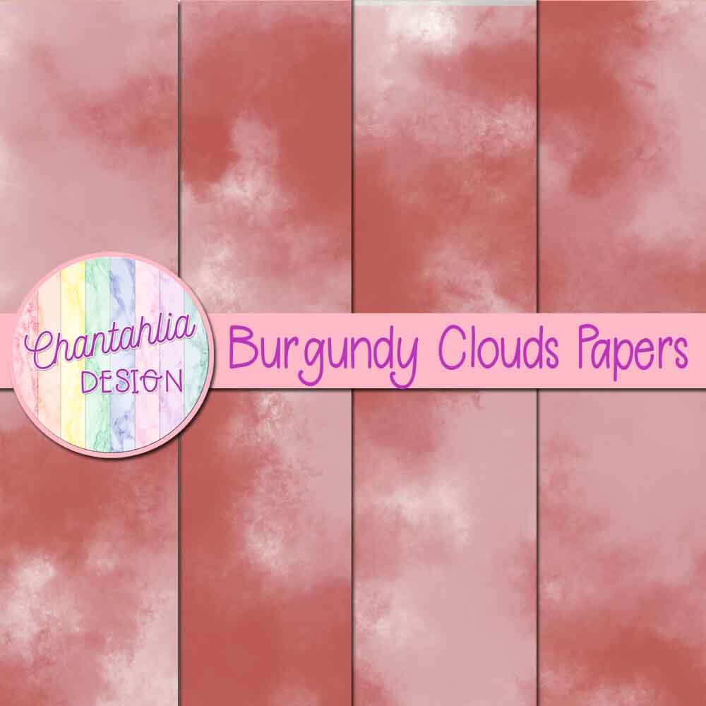 Free Digital Papers Featuring Burgundy Clouds Designs