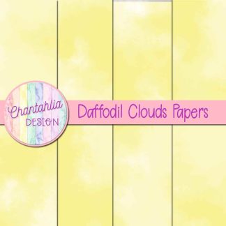 Free daffodil clouds digital papers