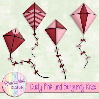 Free dusty pink and burgundy kites