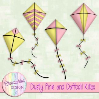 Free dusty pink and daffodil kites