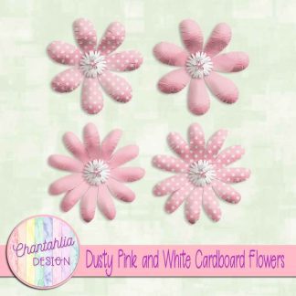 Free dusty pink and white cardboard flowers