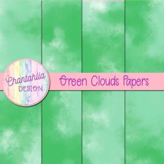 Free green clouds digital papers
