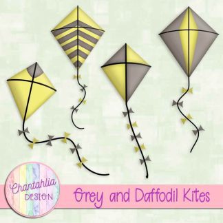 Free grey and daffodil kites