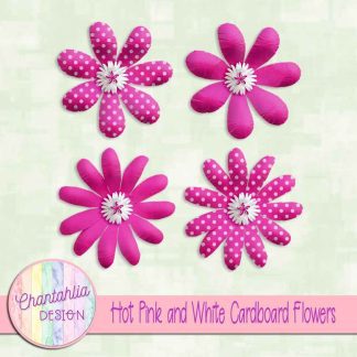 Free hot pink and white cardboard flowers