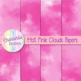 Free hot pink clouds digital papers