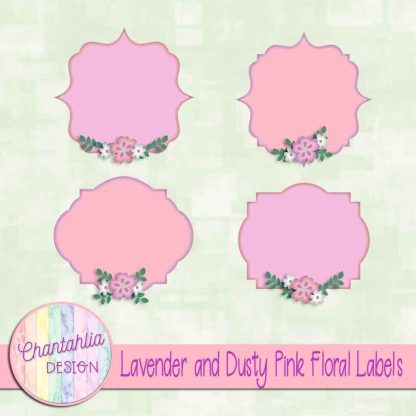Free lavender and dusty pink floral labels
