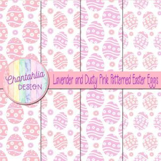Free lavender and dusty pink patterned easter eggs digital papers