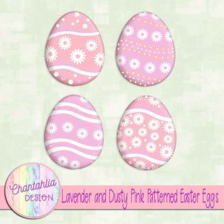 Free lavender and dusty pink patterned easter eggs elements