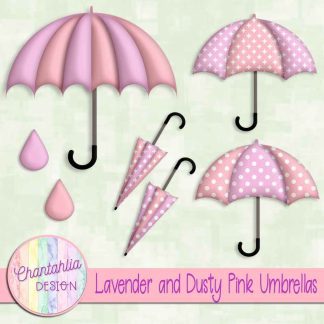 Free lavender and dusty pink umbrellas design elements