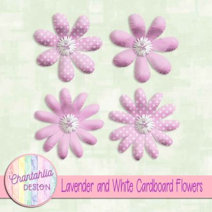 Free lavender and white cardboard flowers