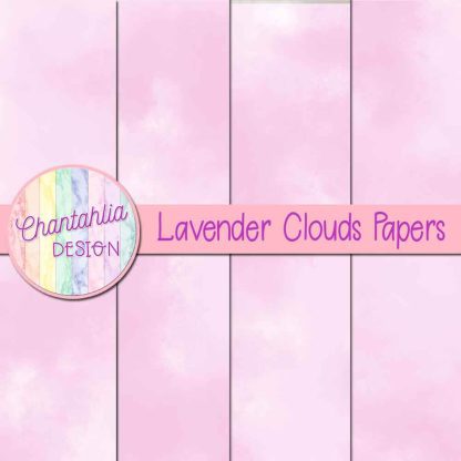 Free lavender clouds digital papers