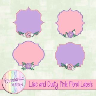 Free lilac and dusty pink floral labels