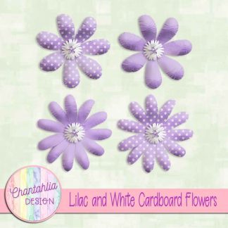Free lilac and white cardboard flowers