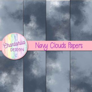 Free navy clouds digital papers