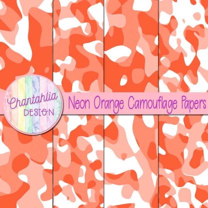 Free neon orange camouflage digital papers