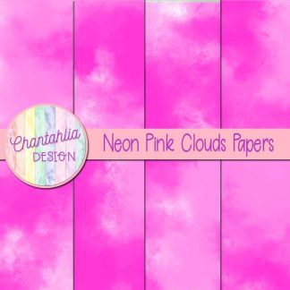 Free neon pink clouds digital papers