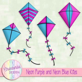 Free neon purple and neon blue kites