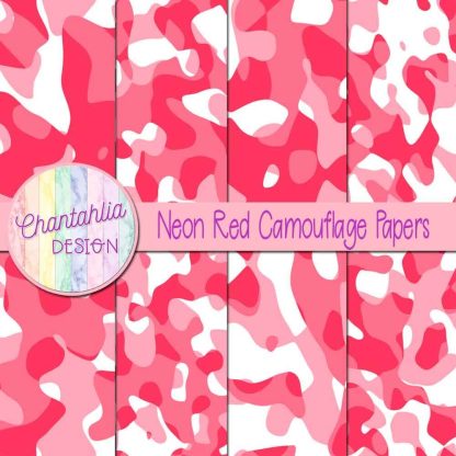 Free neon red camouflage digital papers