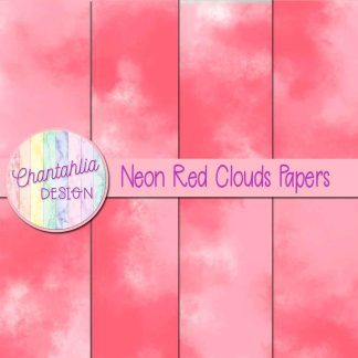 Free neon red clouds digital papers