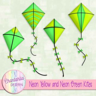 Free neon yellow and neon green kites