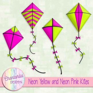 Free neon yellow and neon pink kites