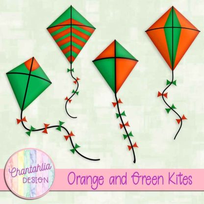 Free orange and green kites