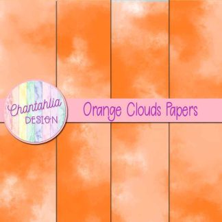 Free orange clouds digital papers