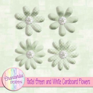 Free pastel green and white cardboard flowers