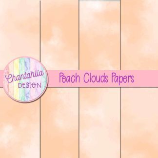 Free peach clouds digital papers