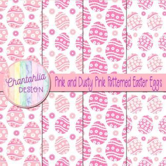 Free pink and dusty pink patterned easter eggs digital papers