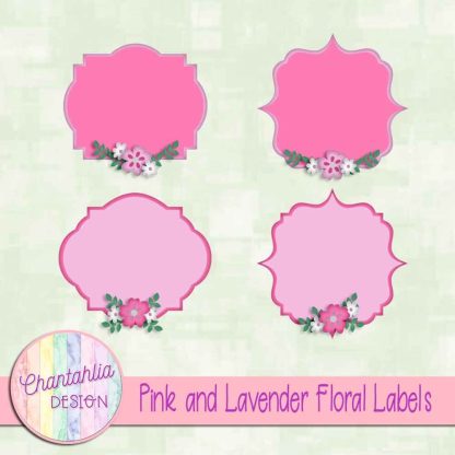 Free pink and lavender floral labels
