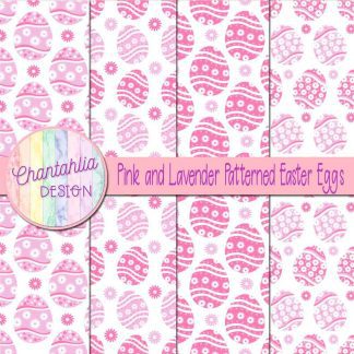 Free pink and lavender patterned easter eggs digital papers