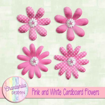 Free pink and white cardboard flowers