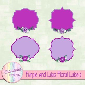 Free purple and lilac floral labels