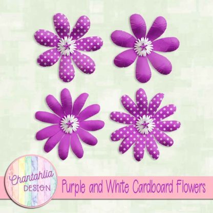 Free purple and white cardboard flowers