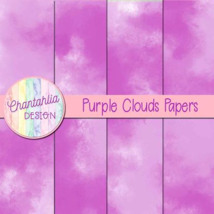 Free purple clouds digital papers