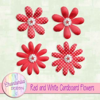 Free red and white cardboard flowers
