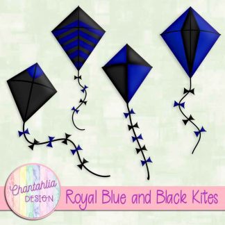 Free royal blue and black kites