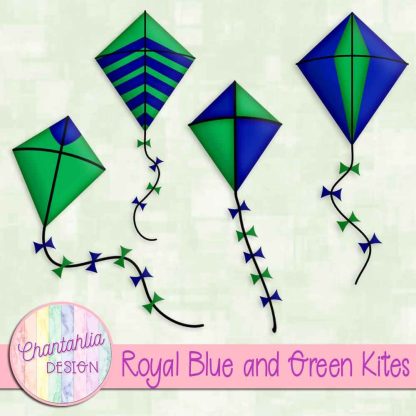 Free royal blue and green kites