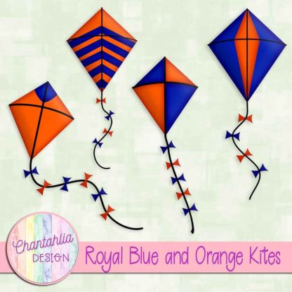 Free royal blue and orange kites