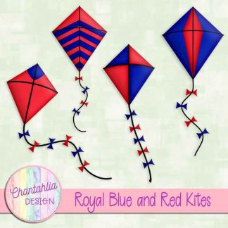 Free royal blue and red kites