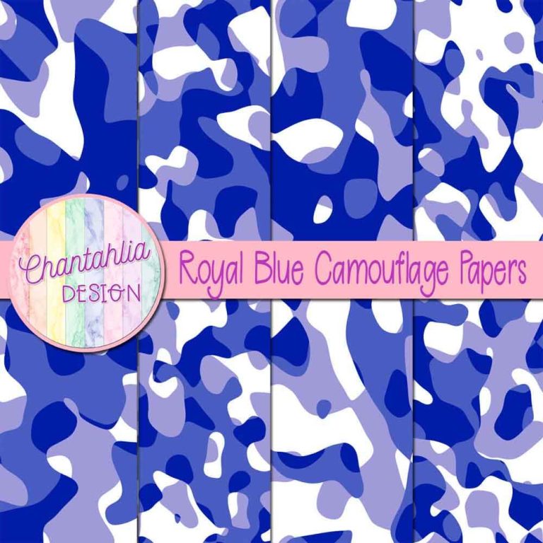 Free Digital Papers featuring Royal Blue Camouflage Designs